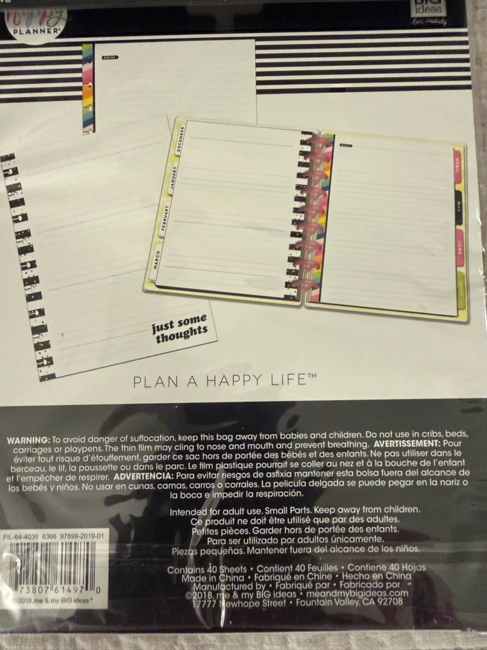 The Happy Planner Striped Planner Lined Rainbow Paper - 40 Sheets